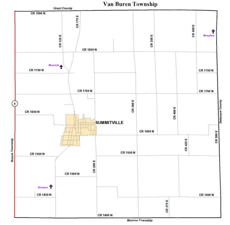 Van Buren Township, Madison County IN Map